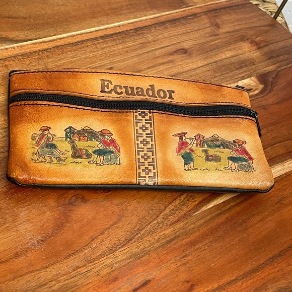 Handbags - 🌻Handmade 'Ecuador' Leather Pencil Case/Coin Purse/Makeup Bag